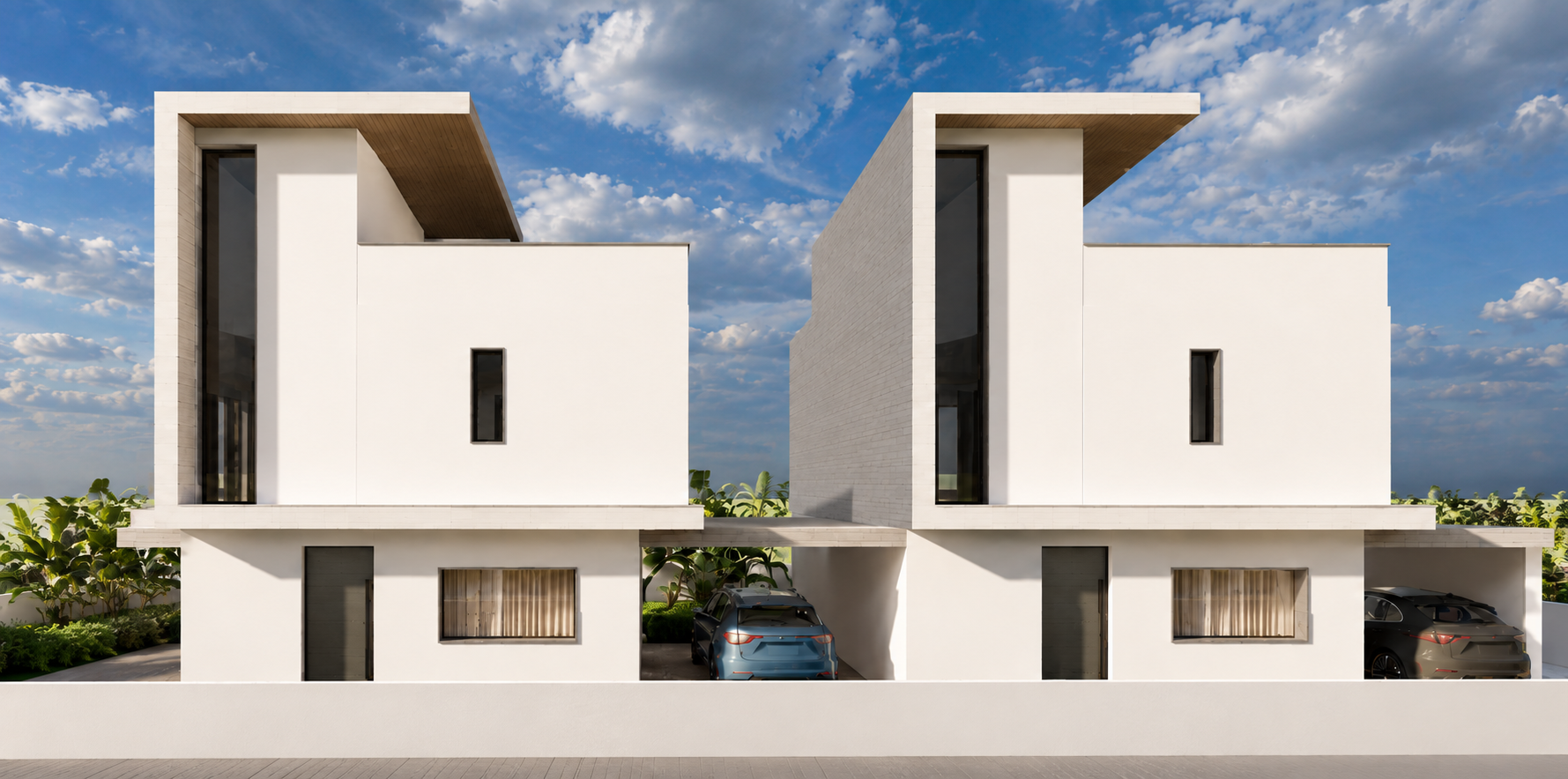Architectural visualization: Two contemporary private villas